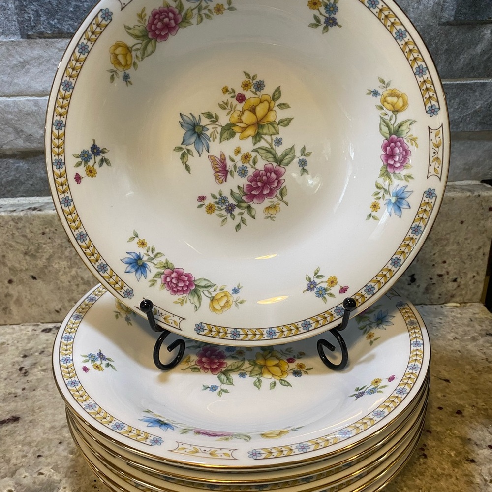 Liling China Ling‎ Rose 8-3/8" Soup Bowls (6)